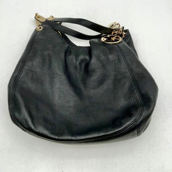 Michael Kors Black Pebbled Leather  Fulton Shoulder Bag - Picture 2 of 11